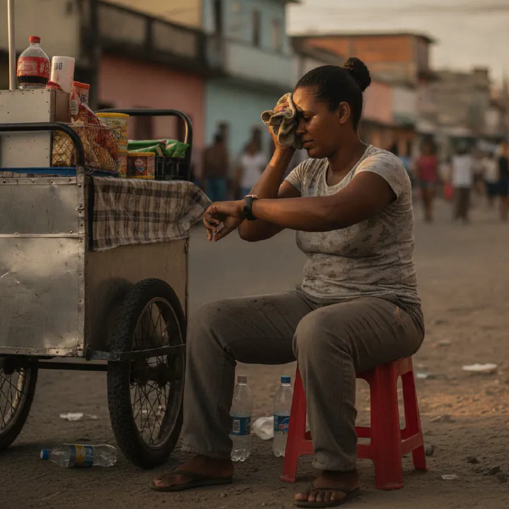 Trabalhadora em um domingo de trabalho informal no Brasil